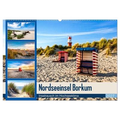 Nordseeinsel Borkum - Inselrausch im Hochseeklima (Wandkalender 2027 DIN A2 quer), CALVENDO Monatskalender