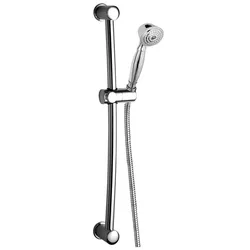 Herzbach Living Spa Wandstangenset 60, Nostalgiehandbrause chrom-Gold, 11.021800.1.02 11.021800.1.02
