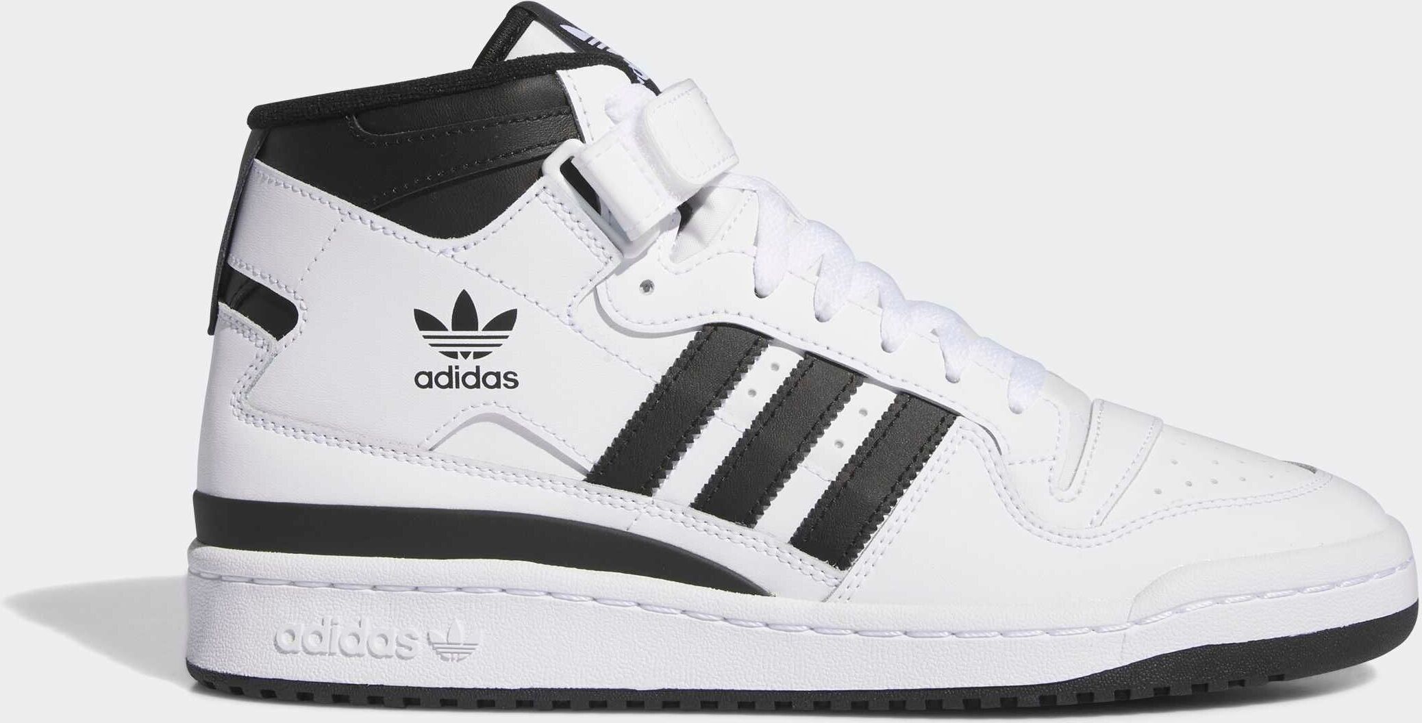 Sneaker ADIDAS ORIGINALS "FORUM MID", Herren, Gr. 37, schwarz-weiß (cloud weiß, core schwarz, cloud weiß), Baumwolle, Synthetik, Schuhe Sneaker