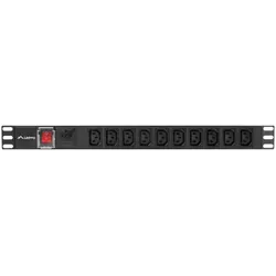 Lanberg PDU-10I-0200-IEC-BK Stromverteilereinheit (PDU) 10 AC-Ausgänge 1U, USV Zubehör