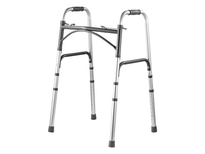 VEVOR Déambulateur pliable\, capacité de charge 158 kg\, cadre de marche aide à mobilité en aluminium léger\, hauteur réglable 8 niveaux 820-1000 mm\, poignées durables\, pour personnes âgées\, handicapées