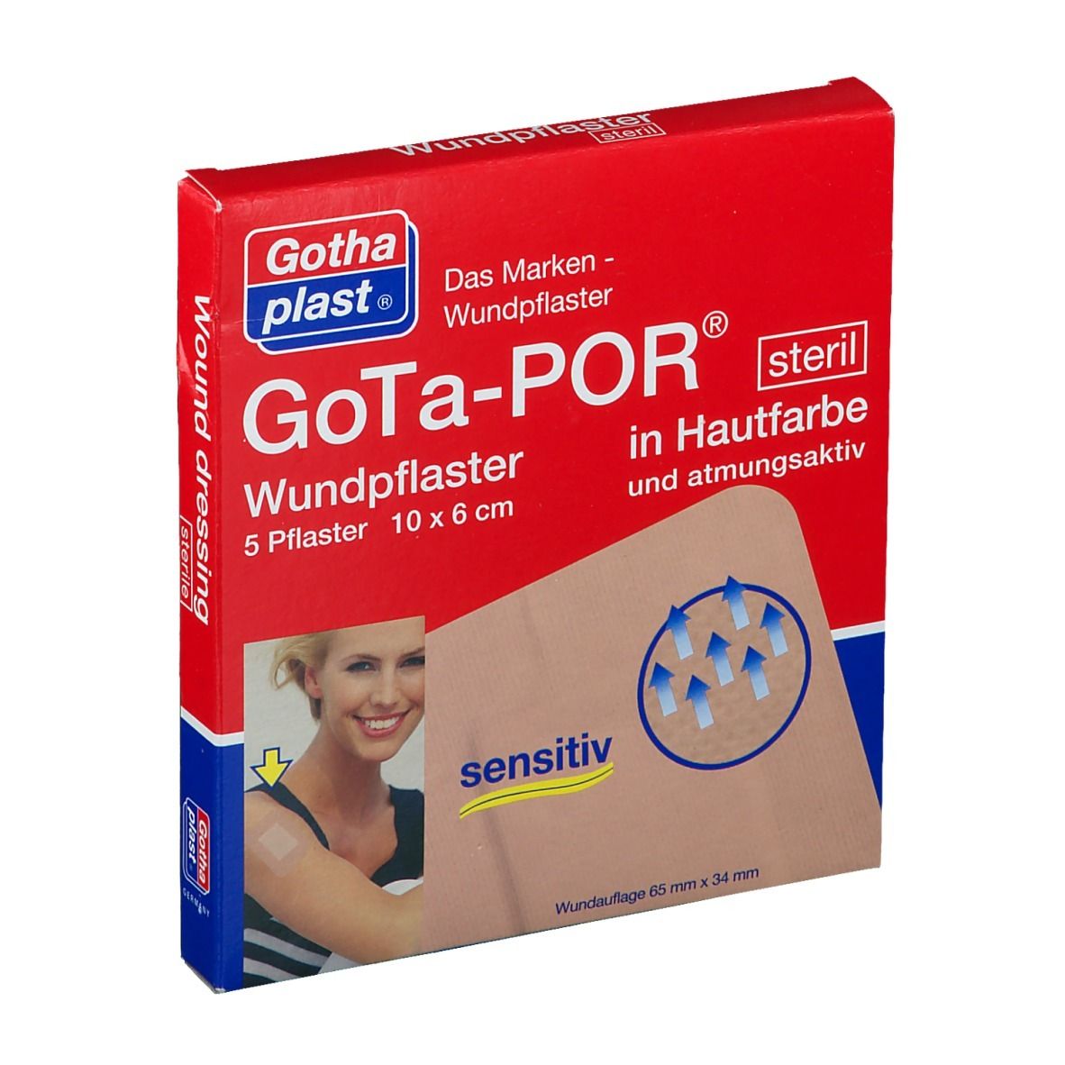 Gota-Por Wundpflaster steril 60x100 mm hautfarben 5 St Pflaster
