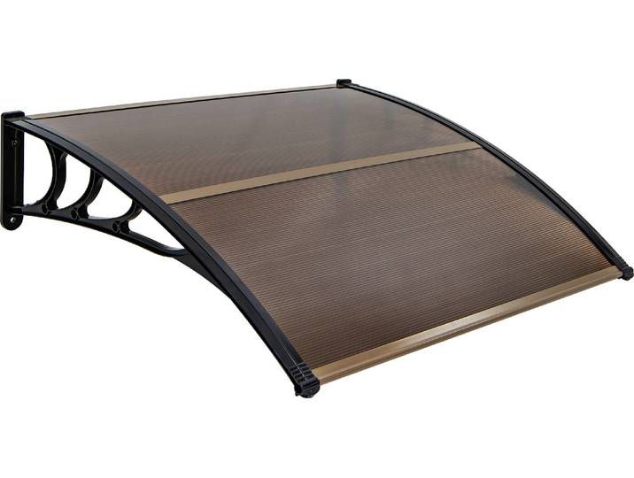 COSTWAY Vordach Haustürvordach 122x99 cm, Überdachung Pultvordach aus Alu & Polycarbonat, Pultbogenvordach, Haustürdach, Türvordach