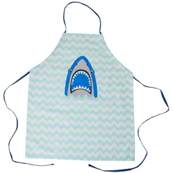 RICE Kinder Schürze Shark Print aus Baumwolle, L62 x B46cm, blau