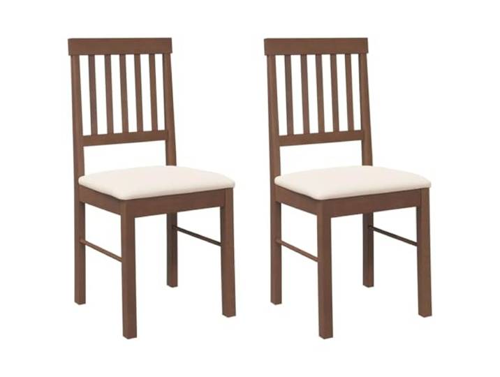 HKLGBVCR Esszimmerstühle mit Kissen, 2 Stück, Braun, Massivholz Massives Gummibaumholz, dichte Maserung, stoßfest, inklusive Kissen, bequeme Rückenlehnen, vielseitig einsetzbar