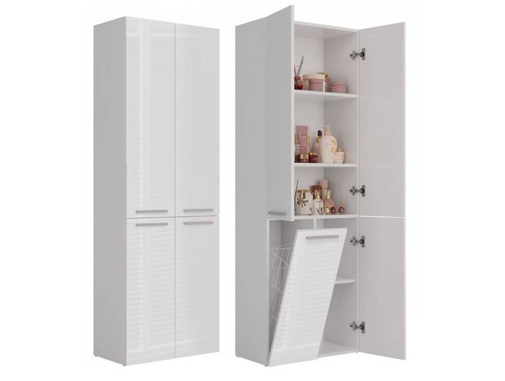 ibonto Hochschrank Badezimmerschrank & Regal Stilvoll Praktischer Aufbewahrung