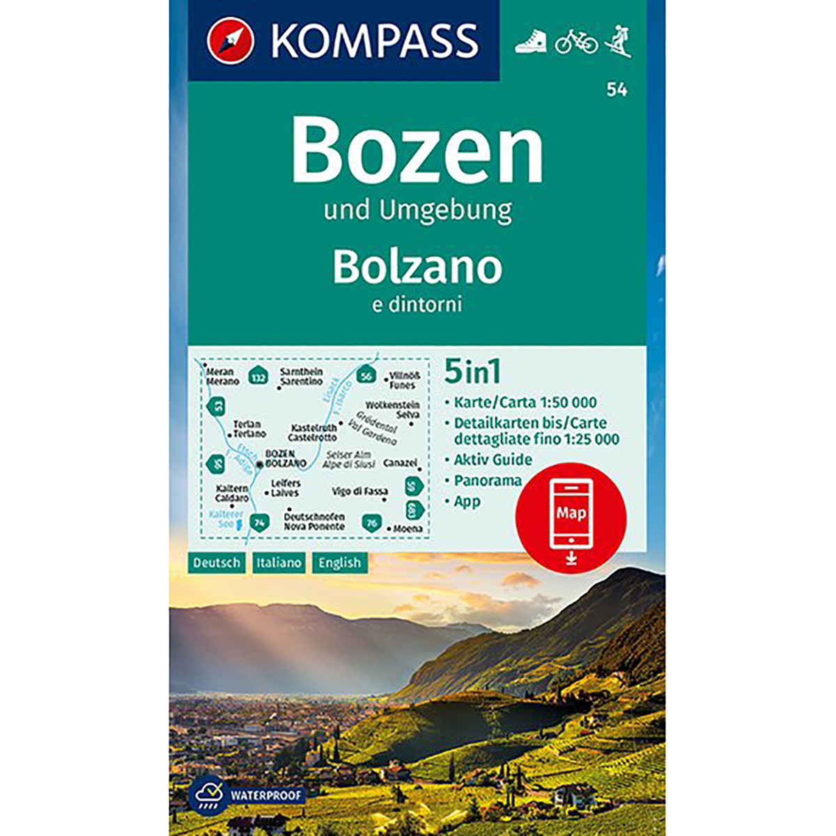 Kompass Verlag WK 54 Bozen und Umgebung (Größe One Size)