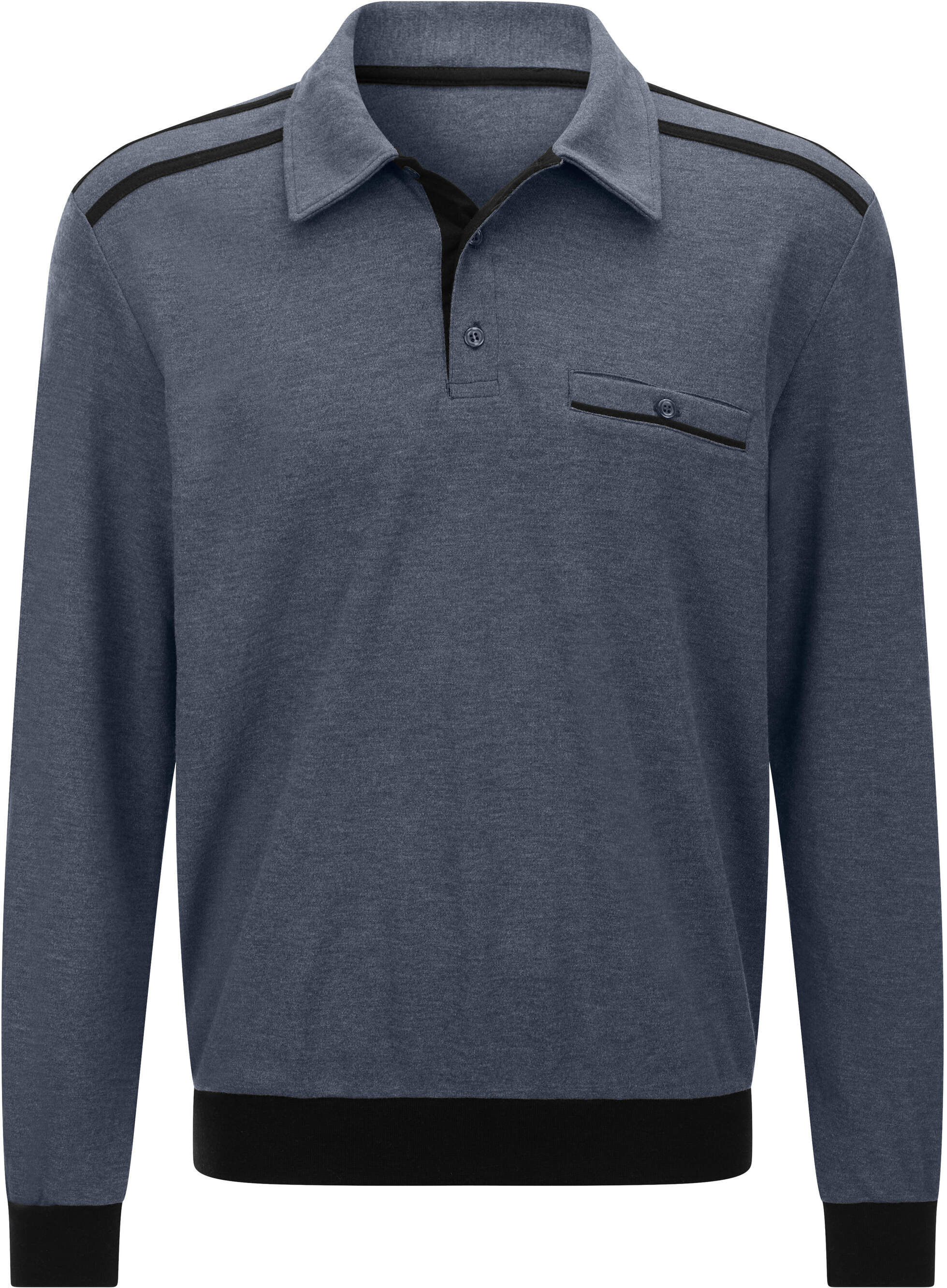 Sieh An! Trainingsshirt SIEH AN "Sweatshirt Sweatshirt", Herren, Gr. 48, blau (jeansblau), Basic, Shirts Trainingsshirt