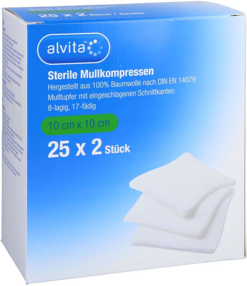 Alvita Ster Mullkom 10x10 25X2stk