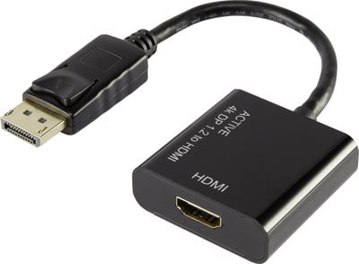 Renkforce RF-4222524 DisplayPort naar HDMI adapter met vergulde connectoren, Zwart