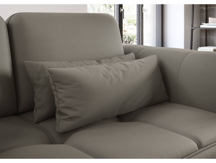 Sofakissen, Naturleder, Braun (Schlamm), 65×25×10 cm, 2er-Set, SIT & MORE