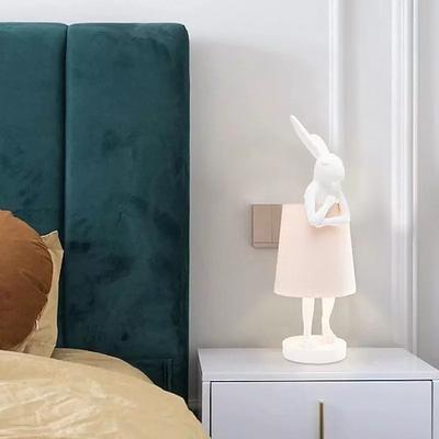 Tischlampe, Hasen-Tischlampen, goldene Hasen-Tischlampe für Schlafzimmer, Hasen-Kinder-Nachttischlampe, Geschenk-Tischlampe, kleines Hasenlicht, 110–240 V