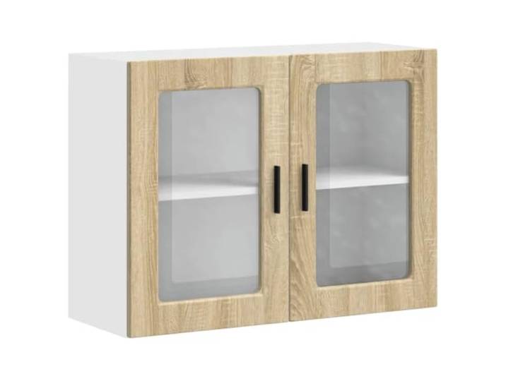 Helloshop26 Wandschrank für die Küche, modernes Design, 80 x 31 x 60 cm, großer Stauraum, mattes Finish, Sonoma-Eiche, 02_0050395