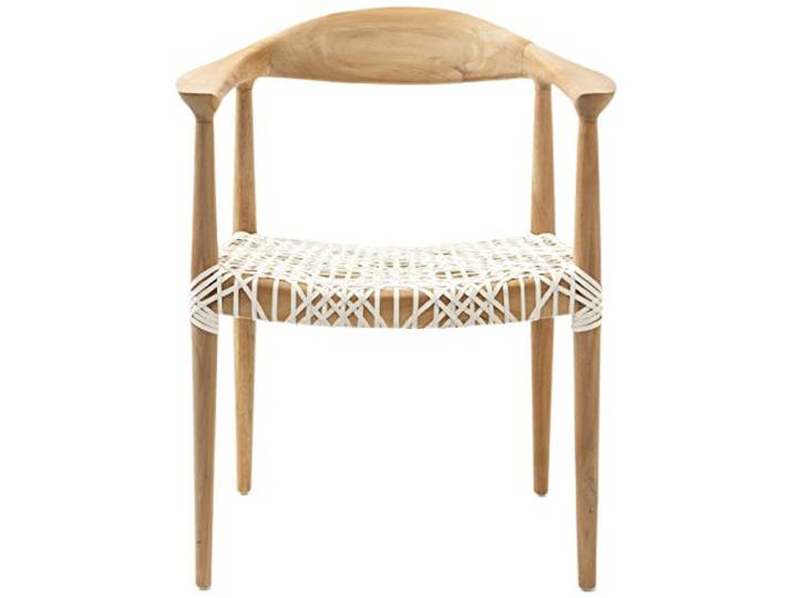 Safavieh Calliope Arm-Stuhl, Teakholz, Oak/Weiß,52 X 64 X 78.49 cm