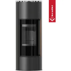Ofen KRATKI ERIK Ø150 5,5kW Schwarzer Thermotec Schließung Griff Jatoba
