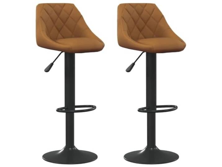 Makastle Barhocker 2 STK. Braun Samt