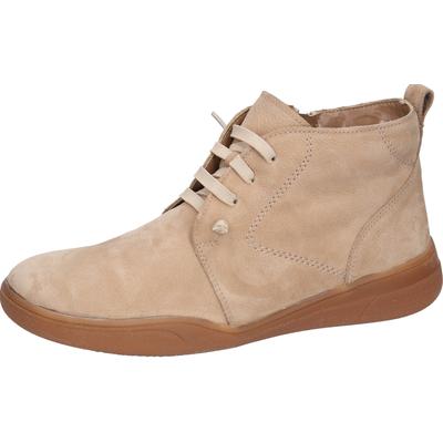 Stiefelette WALDLÄUFER "H-Linea", Damen, Gr. 6 (39), beige (hellbraun), Nubukleder, Schuhe Stiefelette, Komfort-Boots, Schnürboots mit Innenreißverschluss, H-Weite