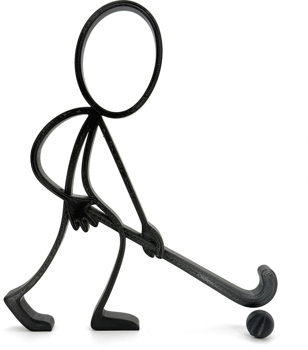 Stickyman Veldhockeyspeler - zwart - Hoogte: 20 cm