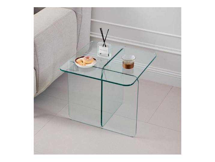 LuxusKollektion Beistelltisch Beistelltisch Glas braun getönt 45x45x41cm (1-St)