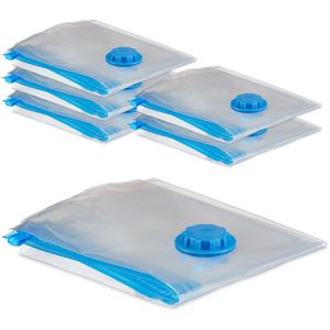Relaxdays Vakuumbeutel 10048042, Set XL, 6 Beutel, 100x80 cm, für Kleidung und Bettdecken