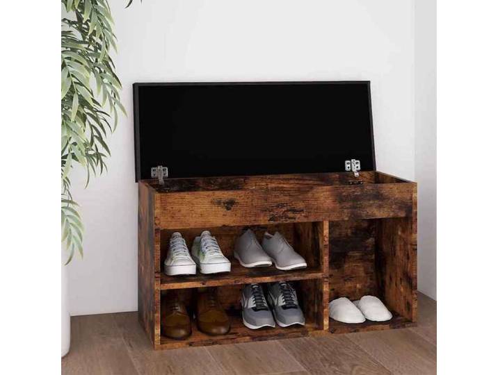Banc à chaussures(1 pc）- organisateur de rangement - Range-Chaussures avec coussin Chêne fumé - Bois d'ingénierie(646450)