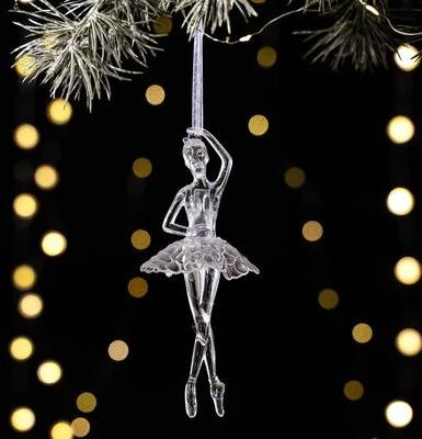 Inspired Living Elegant Clear Angel Acrylic Christmas Ornaments For Tree & Holiday Decor 8