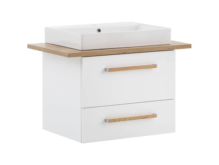 Waschtisch mit Lavabo Hartwich weiss Holzwerkstoff B 82 T 50 H 62 cm