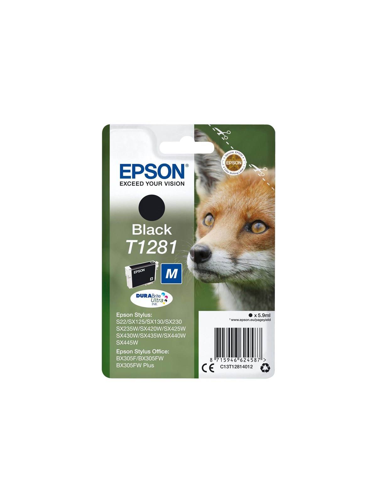 Epson T1281 - størrelse M - sort - original - blækpatron