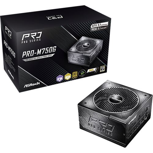 750 Watt ASRock PRO-M750G Netzteil 80+ Gold ATX 3.1 retail
