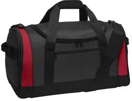 Port Authority BG800 Voyager Sports Duffel in Dark Gray/Red size OSFA   Polyester