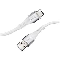 Intenso USB-Kabel USB 2.0 USB-A Stecker, USB-C® Stecker 1.50 m Weiß Stoff-Ummantelung 7901102
