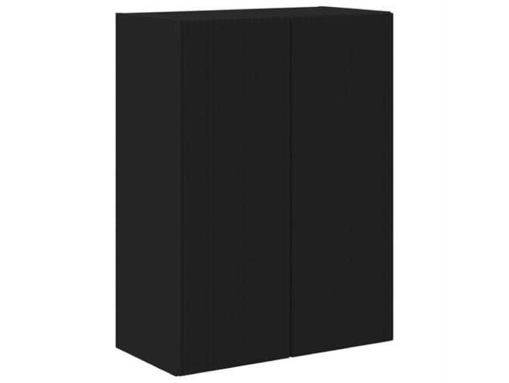 GKHPYURE TV-Schrank für die Wand, Schwarz, 59,5 x 31 x 80 cm, Holz 2 Türen, 1 Regal, Türen drehbar um 90 °, einfache Wartung, Wandmontage