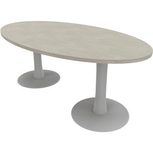 Quadrifoglio Konferenztisch Idea, oval, 200 x 76 x 110cm, beton / silber