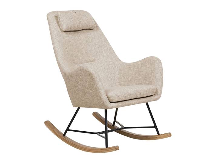 Fauteuil à bascule tissu beige clair
