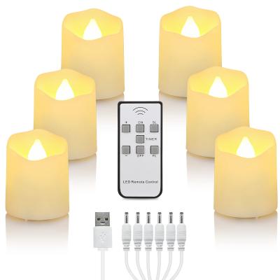 Uplift Treasures Rechargeable LED Tea Light Candles With Remote And Timer 6pcs