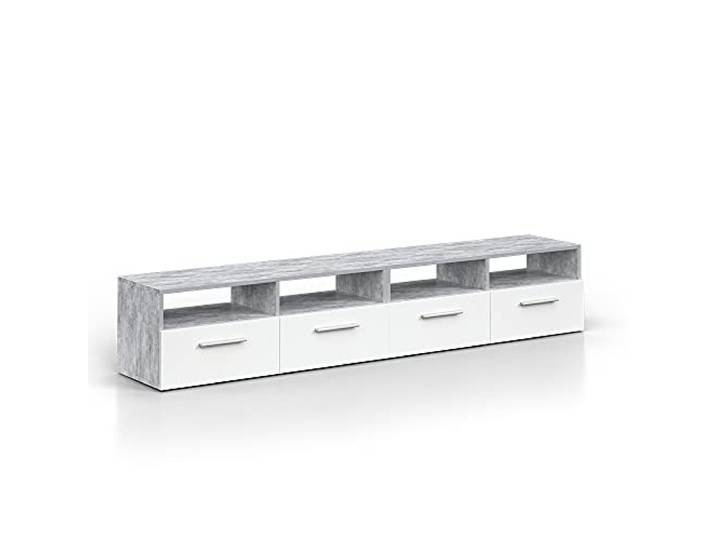 Vicco Lowboard Diego , Beton, 190 x 38 cm geeignet als TV-Untergestell mit offenen Ablageflächen