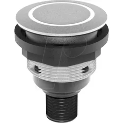 STLRBI0226C005 - Drucktaster - 1 S, RESET, silber, LED-Ring blau