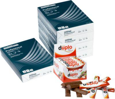 Kopierpapier Schäfer Shop Genius Professional, DIN A4, 80 g/m², weiß, 10000 Blatt, + GRATIS Ferrero Duplo 40 Riegel