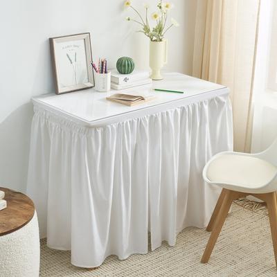 DormCo Standard Pleated White Cotton Desk Skirt (32”, 36”, 42” Length)