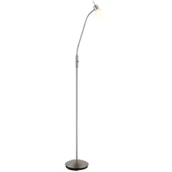 Stehlampe Standleuchte Bürolampe Metall Nickel matt LED Flexarm H 150 cm