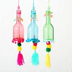 BOLTZE Windspiel Pompom, 3 sort., H Material: Glas klar