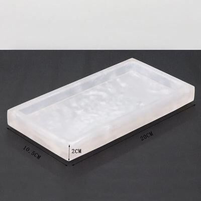 Uplift Picks LuxeStone Marble Resin Storage Tray Rectangular Vanity Organizer a