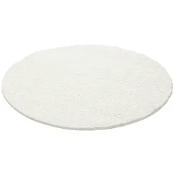 Teppich Hochflor RHEIN in Creme, einfarbig, Ø 200 cm