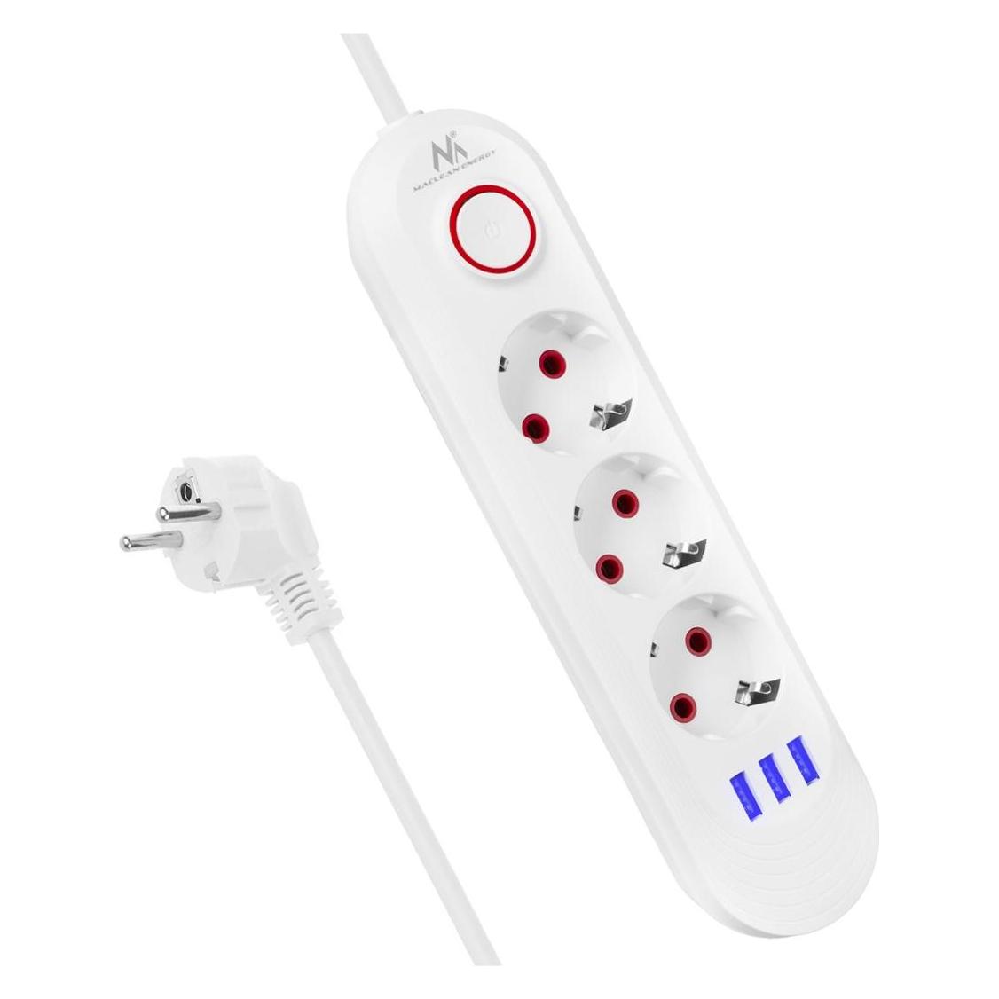Maclean Steckdosenleiste (3x, CEE 7/7, USB-A, 1.50 m) (MCE394 W)
