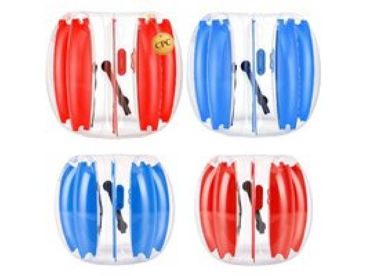 VEVOR Bulle Bubble Foot Gonflable 4PCs, 0,95 m et 1,2 m, Bleu et Rouge, Costume de Bubble Foot pour Activités de Plein Air, PVC Épais, Bumper Ball Transparente, Bulle Humaine Pare-chocs de Sumo