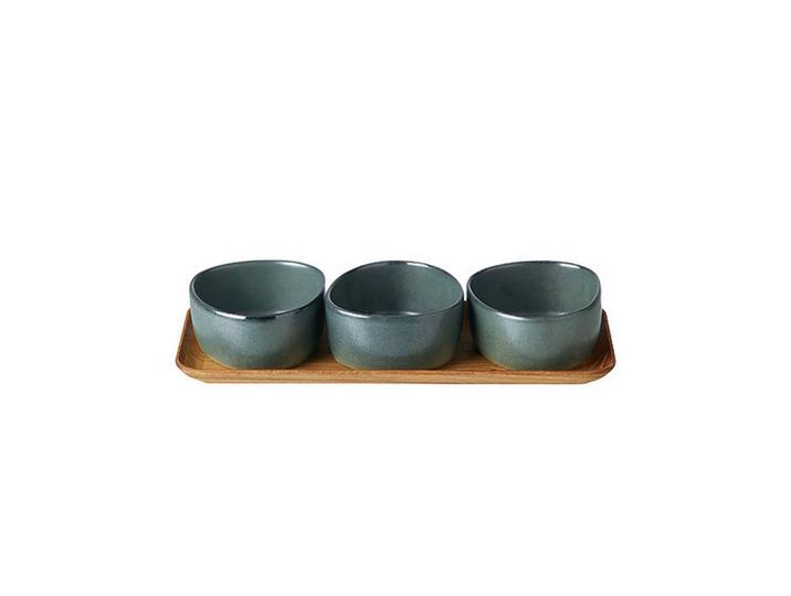 Aida Schüsselset, Mintgrün, Keramik, 4-teilig, rund, 15x7x33 cm, Geschirr, Schalen & Schüsseln, Sonstige Schüsseln