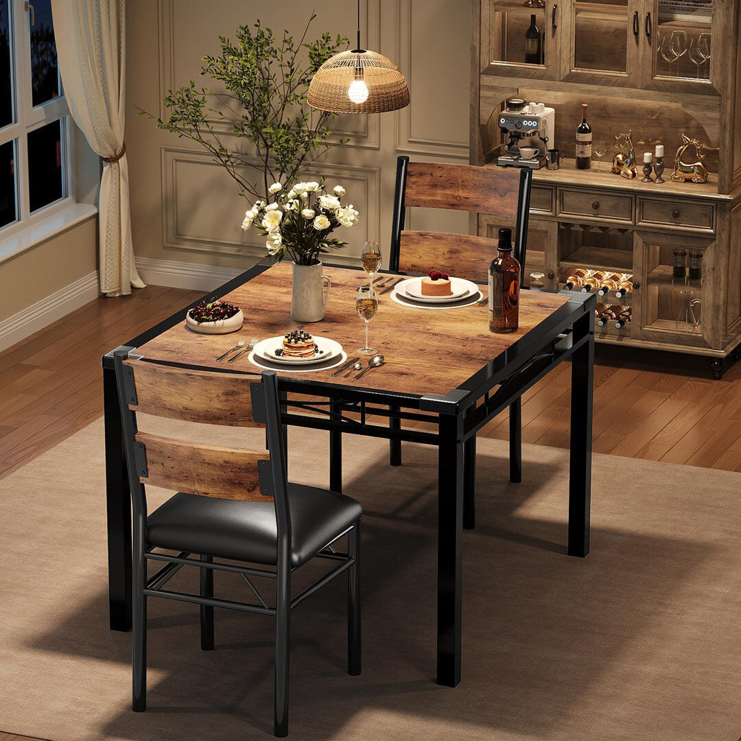 Borough Wharf 2 -Person Dining Set Brown/Brown 2