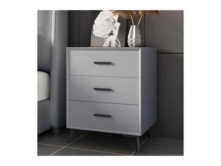 xiuling4568 Nachttischmöbel, Nachttisch Mit 3 Schubladen, Schmaler Akzenttisch Aus Holz, Schubladeneinheit Mit Stabiler Basis for Schlafzimmer, Studentenwohnheim, Schränke, Kinderzimmer(Light Gray)