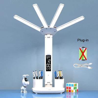 Uplift Treasures Rechargeable LED Desk Lamp With Fan And Clock Display clock Plug In
