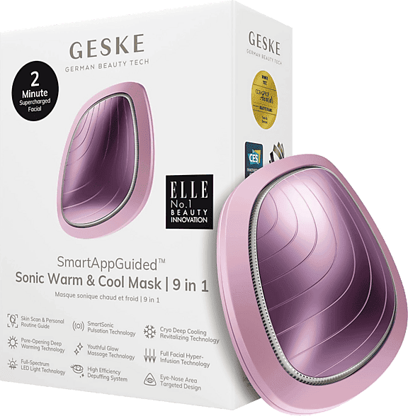 Limpiador facial - Geske Sonic Warm & Cool Mask, Cara, IPX7, Rosa